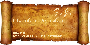 Florián Jonatán névjegykártya